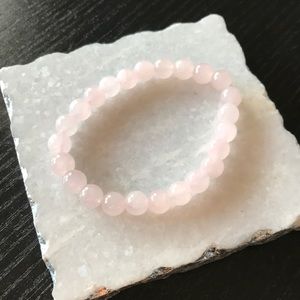 Rose Quartz elastic stretch beaded bracelet